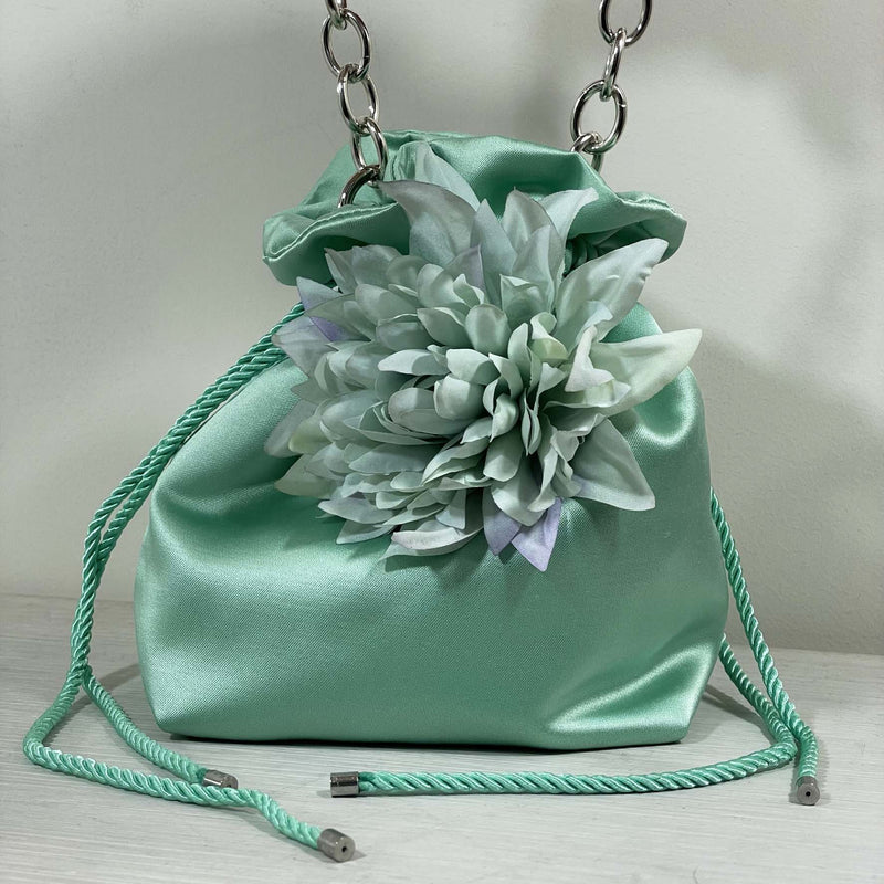 Borsa satin fiore