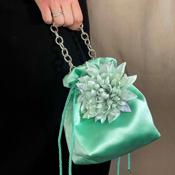 Borsa satin fiore