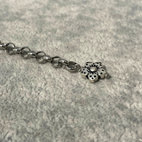 Catena rolò grande e fiore argento