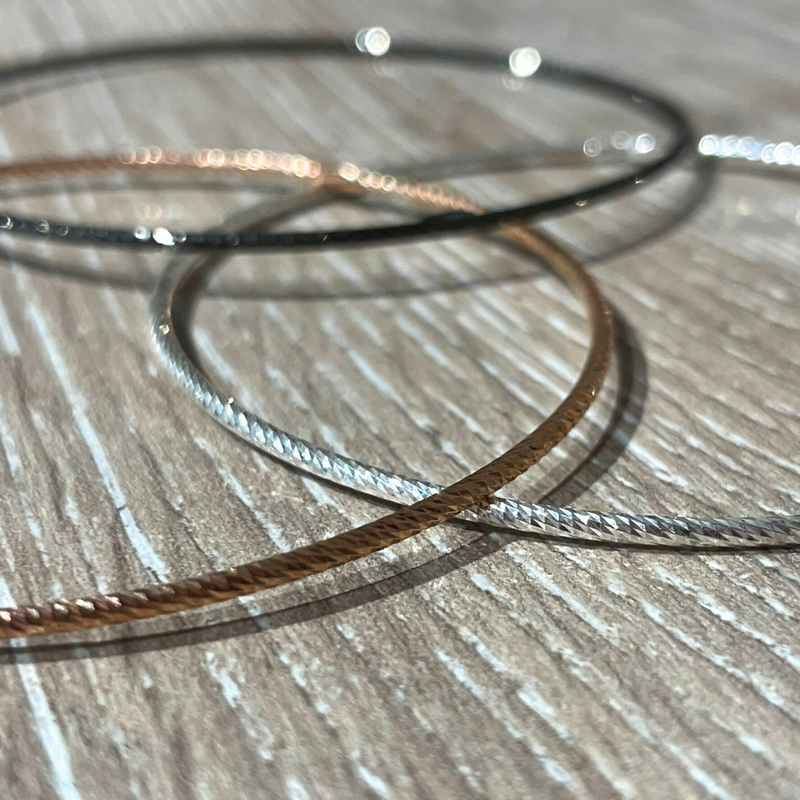 Bracciali in argento rigidi sottili multicolour
