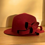 Cappello falda larga burgundy