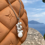 Collana Cascata Grappolo di Perle