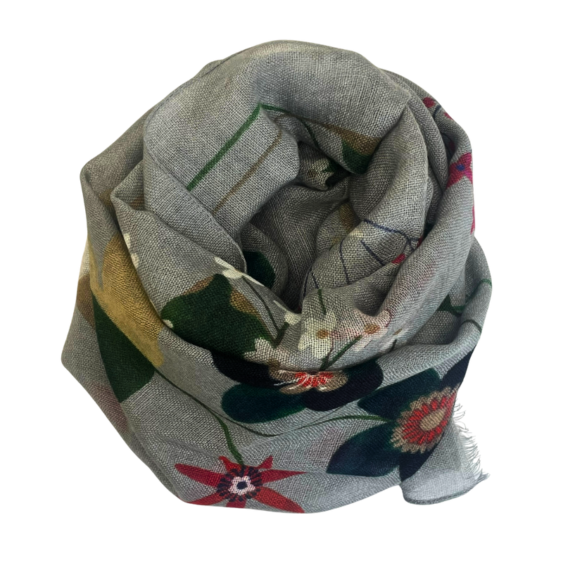 Foulard in lana con fiori