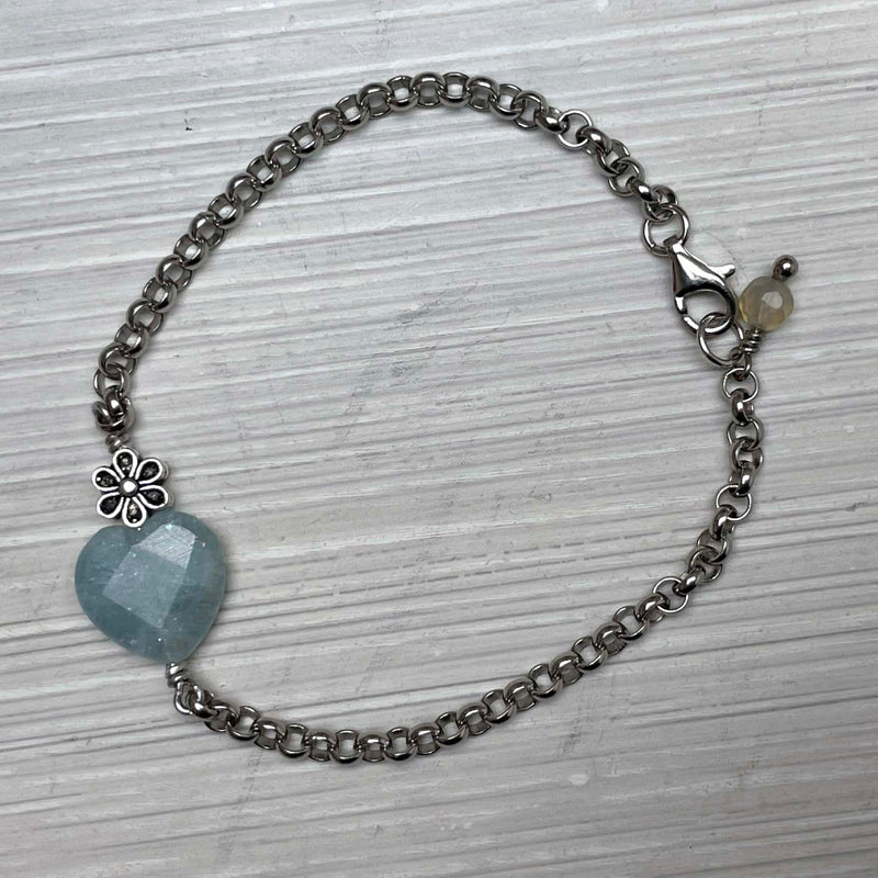 Bracciale argento e acquamarina