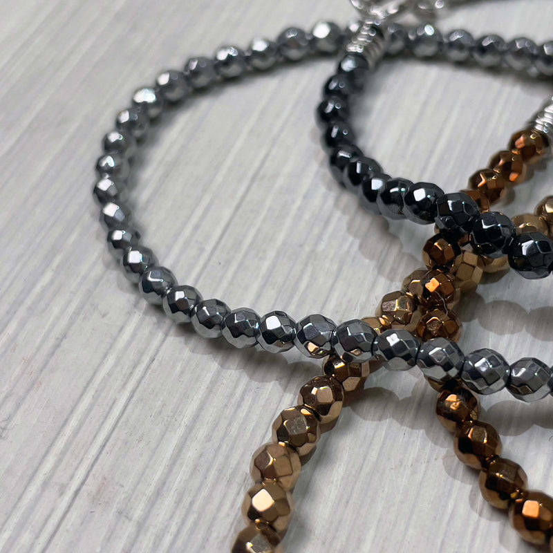 Bracciale ematite e argento