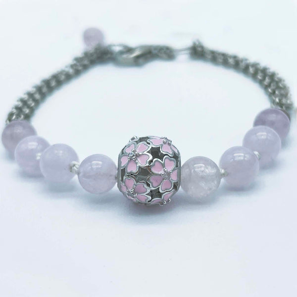 Bracciale rosa e argento