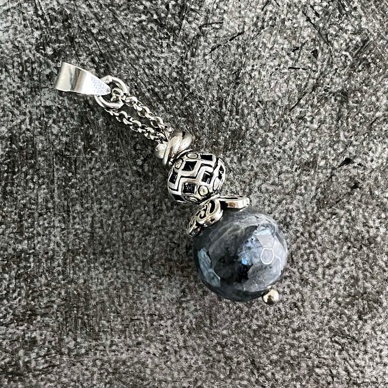 Ciondolo argento e labradorite