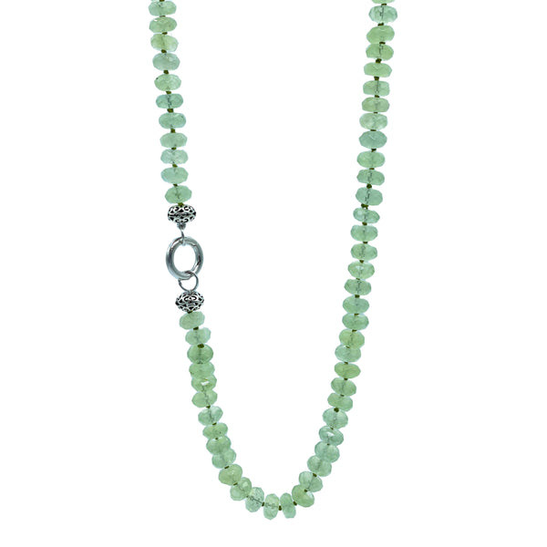 Collana in argento e quarzo verde