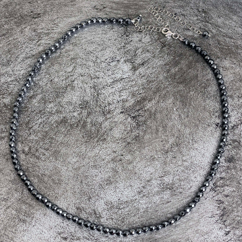 Collana argento e ematite