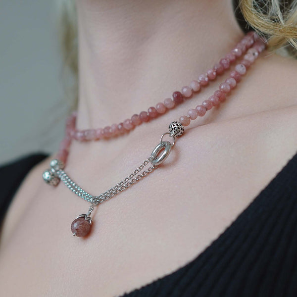 Collana quarzo rosa